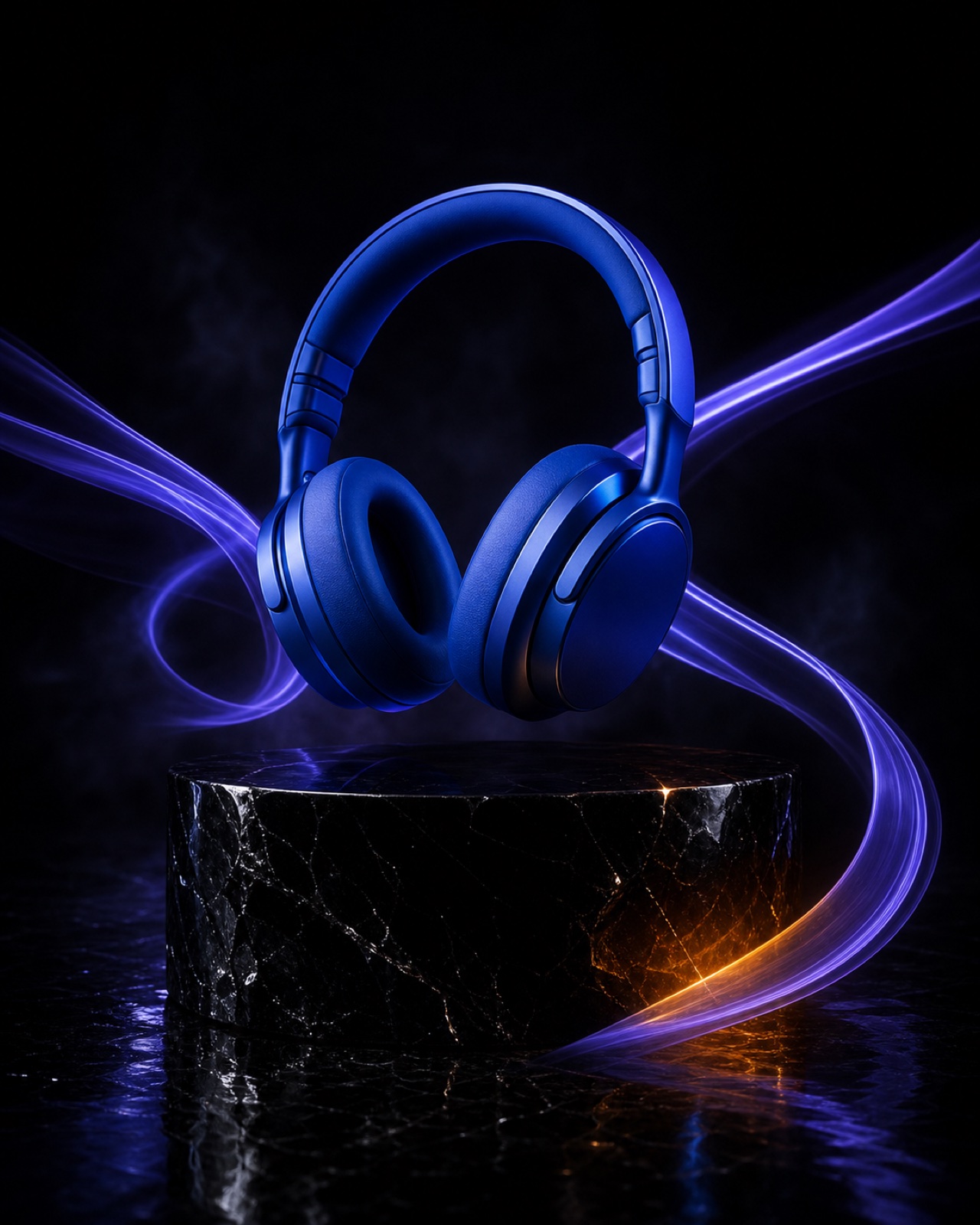 Cobalt headphones advertising concept